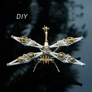 DIY Mechanical Punk Dragonfly Model Kit, 3D Insect Puzzle Assembly Set, Creative High Difficulty Handmade Art, Perfect Gift for Boyfriend, Crafts