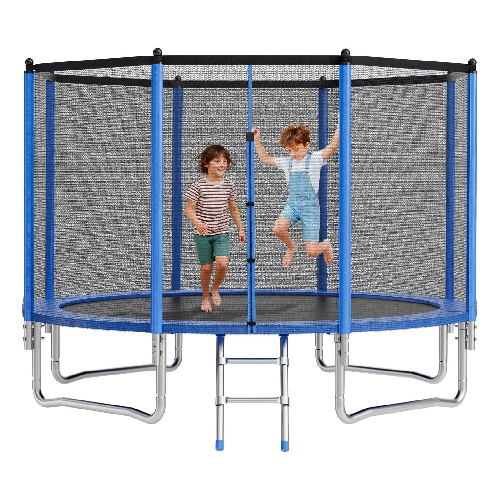 Outdoor Trampoline, 12Ft Round Recreational Trampoline With Enclosure Net, ASTM Approved, Heavy Duty Trampolines, Max 400 Lbs Weight Capacity, Anti-Rust Backyard Trampolines For Kids & Adults