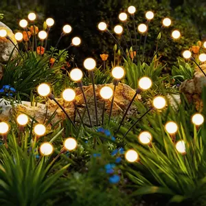 4/8 Pack Solar Firefly Lights Outdoor Waterproof, 32/64 LED Swaying Garden Stake Lights Auto Dusk to Dawn for Yard Patio Landscape decor
