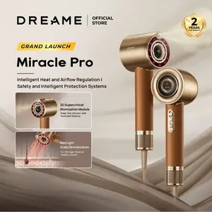 Dreame Miracle Pro High-Speed Hair Dryer, 130,000RPM Motor for Fast Drying, Red Light Scalp Care & Hair Nourishment, Intelligent Heat & Airflow Control, 6 Custom Modes, Lightweight Premium Design
