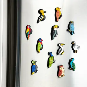 12 Colorful Bird-Shaped Magnets Set, Decorative Note Holder Photo Clips Memo Pins, Kitchen Office Cabinet Fridge Decoration, Home Lover Gift