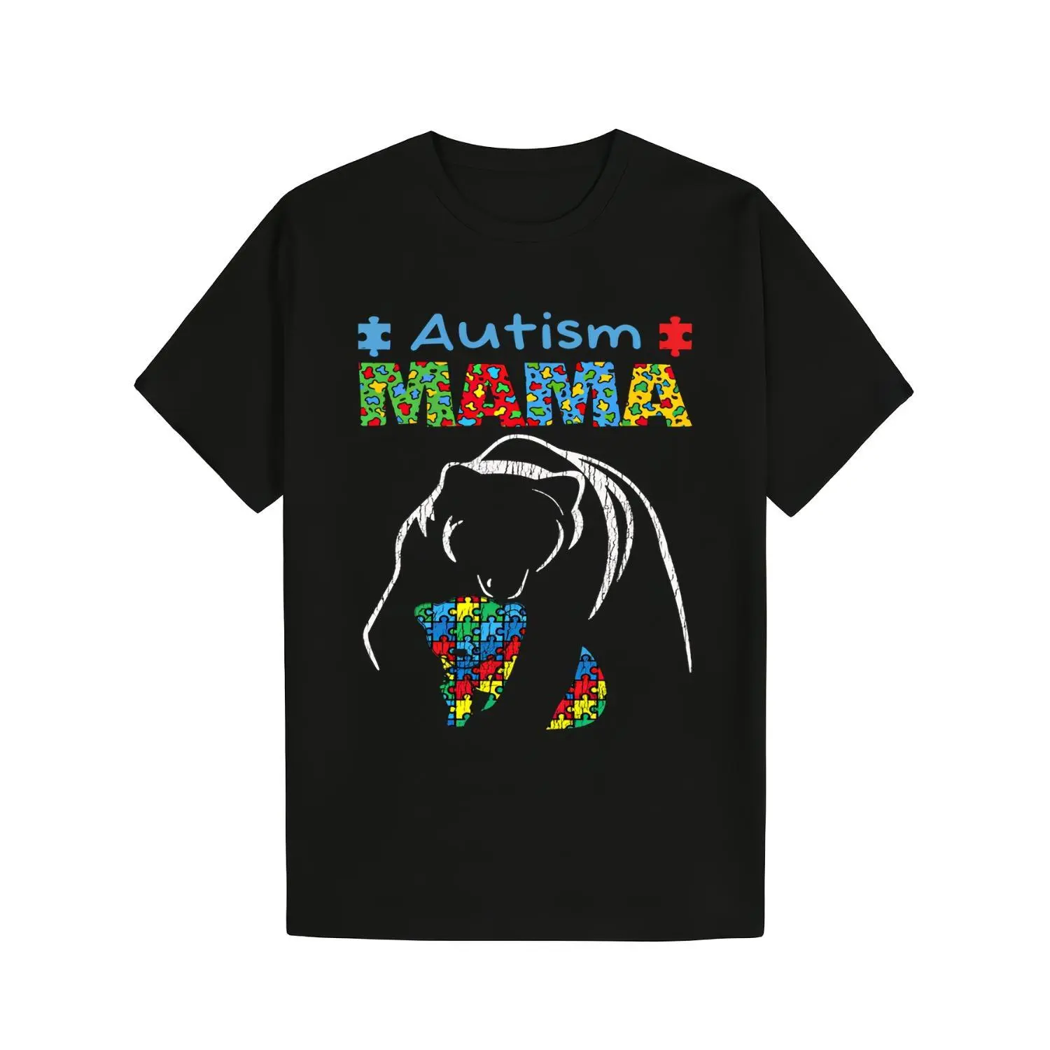Men's Classic Short-Sleeve Graphic T-Shirt - Menswear Autism Awareness Top with Colorful Puzzle Print, Soft Cotton Round Neck Casual Wear, Ideal Gift for Autistic Parents