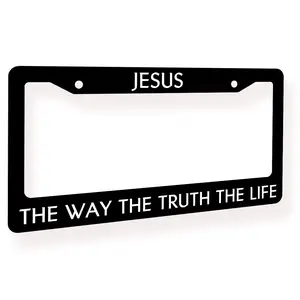 Jesus - The Way, The Truth, The Life License Plate Frame, Aluminum Universal Fit Automotive Registration Plate Holder