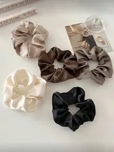 5 Piece Classic Satin Set, High-Quality Fabric for Hair Styling, Ponytail Holders, Scrunchies, Daily Wear, Travel, Beach, Gift
