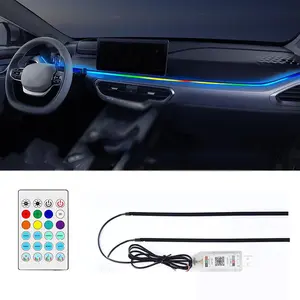 Car interior fantasy color modified LED acrylic ambient light USB installation-free flowing decorative light