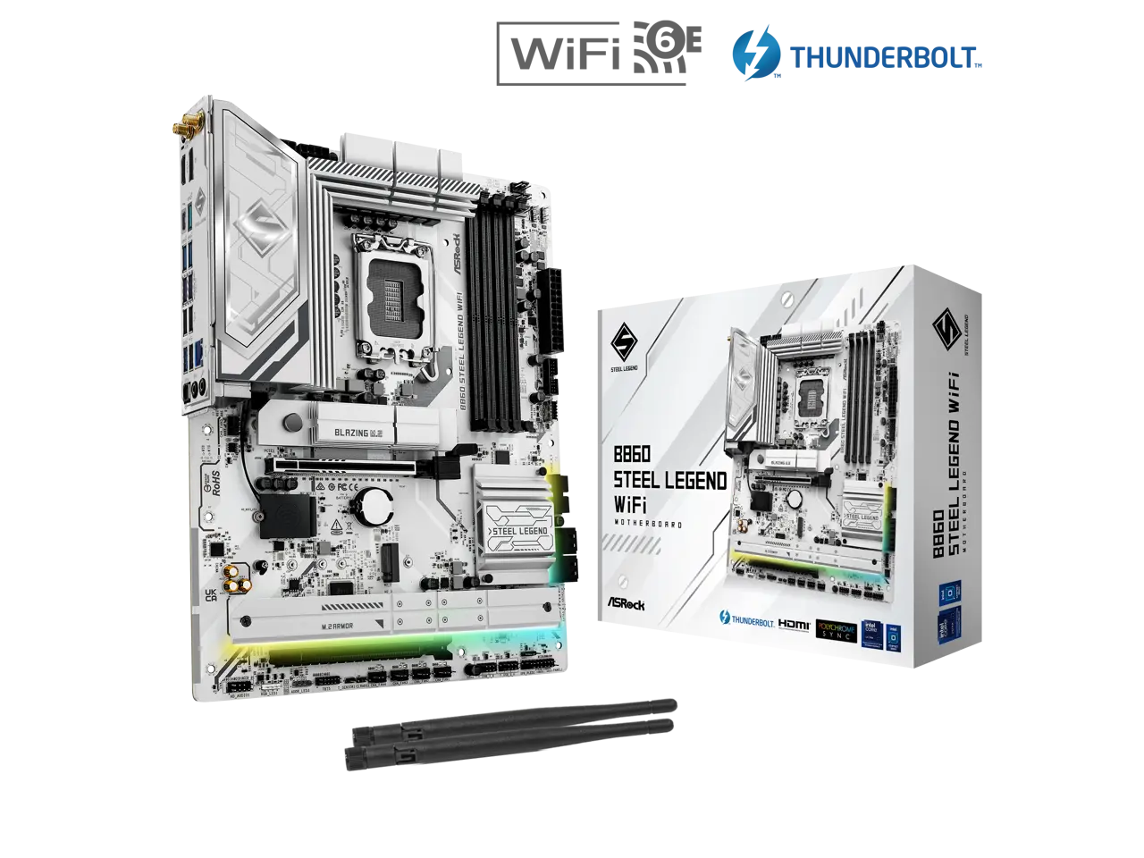 ASRock B860 Steel Legend WiFi LGA 1851 Intel B860 SATA 6Gb/s DDR5 ATX Motherboard ASRock B860 Steel Legend WiFi LGA 1851 Intel B860 SATA 6Gb/s DDR5 ATX Motherboard