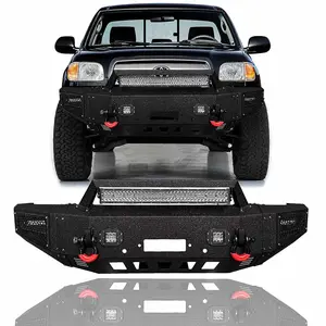 Vijay Steel Front Bumper with Winch Plate & LED Lights for 2000-2006 Toyota Tundra, Auto Replacement Body & Frame Bumper Part