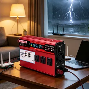 5000W RV Car Inverter 12V DC to 110V AC Sturdy Housing for Off Grid Life 5000W Heavy Duty Inverter for Tailgating Camping Road Trip Car Travel 12V 110V 5000W Car Power Inverter Dual USB Fast Charging for Outdoor Use