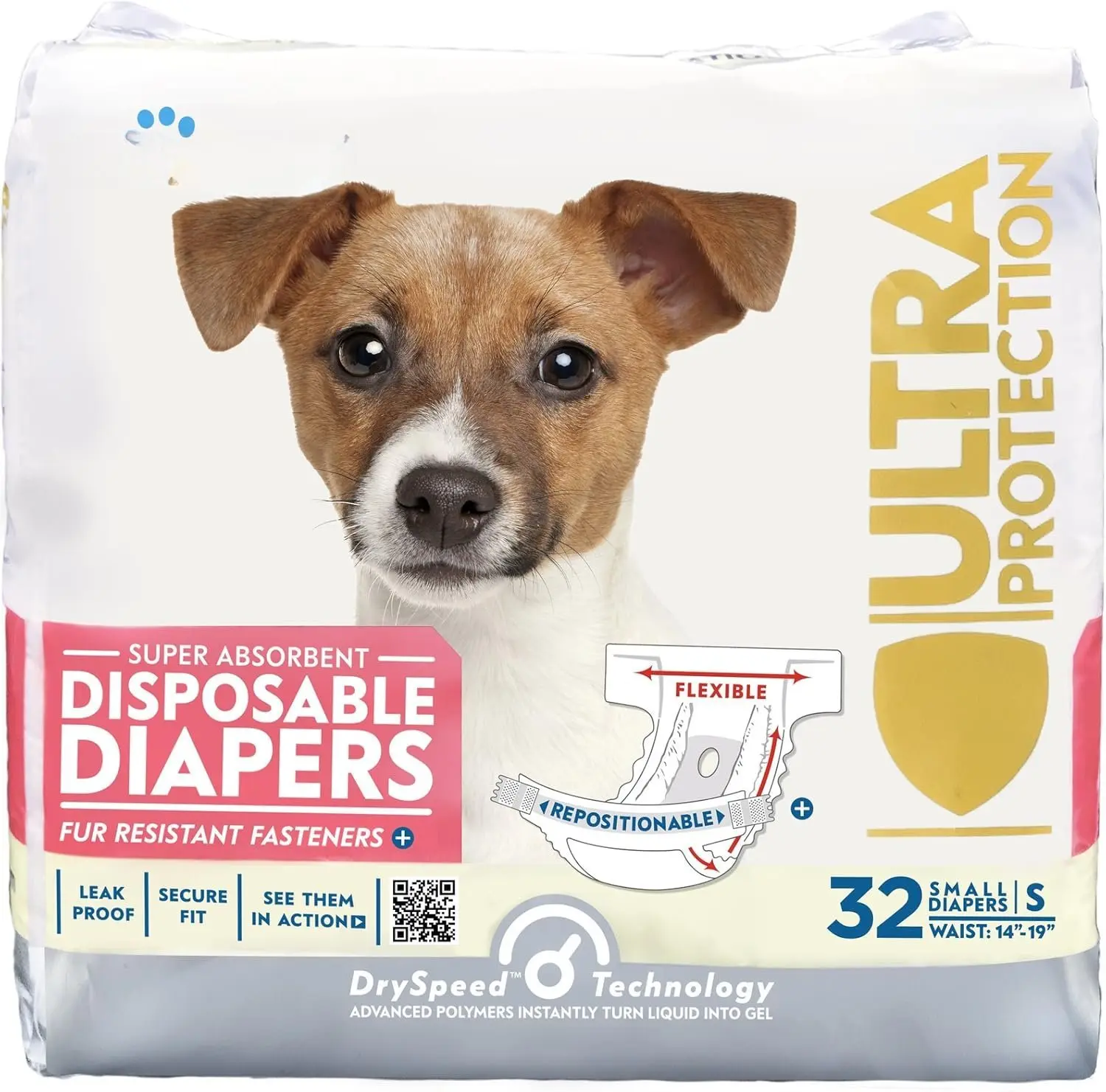 32ct Disposable  Diapers | Female  Diapers Ultra Protection | Diapers for Dogs in Heat, Excitable Urination, or  (Small)