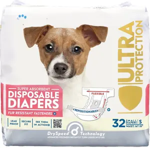 32ct Disposable  Diapers | Female  Diapers Ultra Protection | Diapers for Dogs in Heat, Excitable Urination, or  (Small)