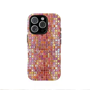 (PRINTED 3D) This disco mosaic pattern, durable, shock-absorbing, glossy 2-in-1 phone case is compatible with iPhone 17, 16, 15, 14, 13, 12, 11, Samsung, and other models. It makes a great holiday gift for friends or family