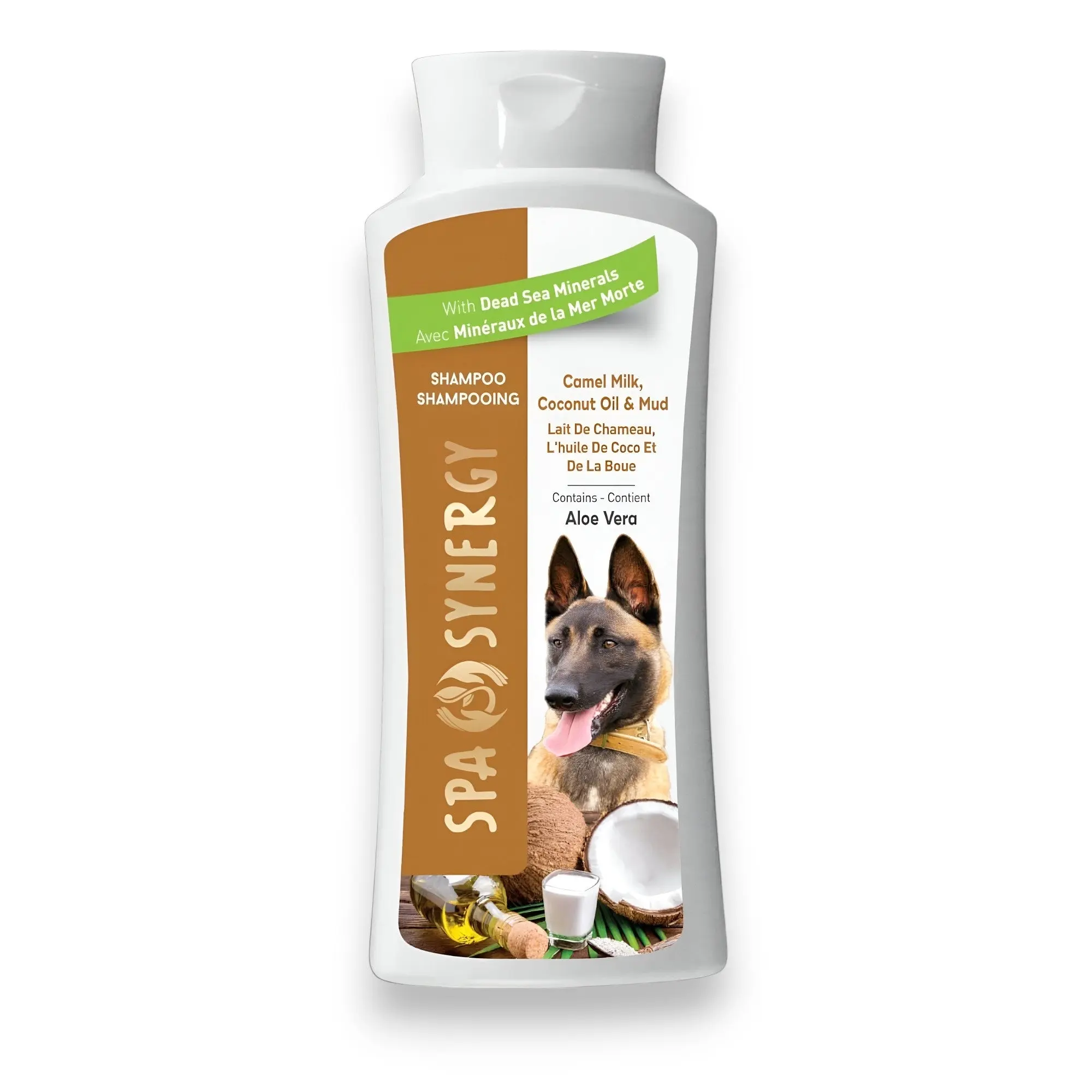 Spa Synergy Dog Dead Sea Mud Shampoo with Camel Milk & Coconut Oil for All Dogs - Gentle Cleaning, Moisturizing, and Anti-Shedding Benefits natural dog dog shampoo sensitive skin