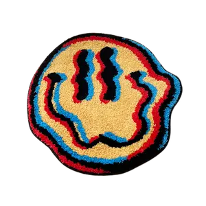 Trippy Smiling Rug Tufted Rug Gift for Friend Rugs for Bedroom Geek Gift Home Decor Carpet