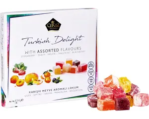 Cerez Pazari Turkish Delight Candy With Assorted Flavors 16 oz, Gourmet Snacks Gift Box, No Nuts Sweet Traditional Confectionery Vegan Candy Dessert Lokum Loukoumi Approx.33-38 pcs Visit the Çerez Pazarı Store