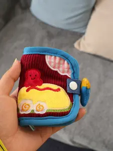 Cute Octopus Egg Bento Plush Coin Purse, Mini Cartoon Wallet Card Holder Key Lipstick Organizer, Fun Food Shape Snap Closure Storage Bag Money Organizers