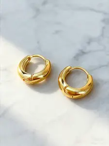 1 Pair Hoop Earrings for Women, Elegant Graphic Design, Aluminium Alloy Material, All Seasons Fashion Jewelry, Dainty Lightweight Hoops, Hoop Shape Earrings