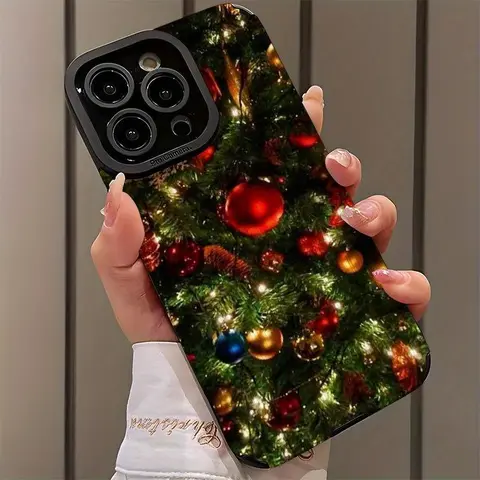 Christmas Theme Pattern Phone Case, 1 Count Decorative Phone Protector Cover, Phone Accessories Compatible with iPhone 16 15 14 13 12 11 Pro Max Series