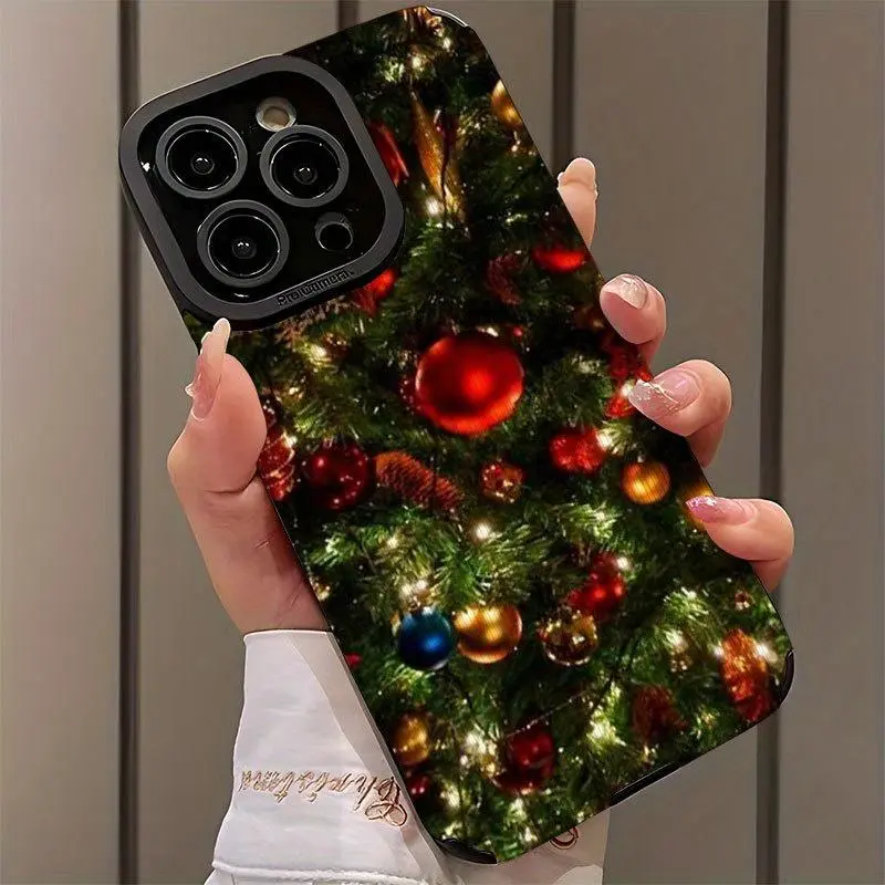 Christmas Theme Pattern Phone Case, 1 Count Decorative Phone Protector Cover, Phone Accessories Compatible with iPhone 16 15 14 13 12 11 Pro Max Series