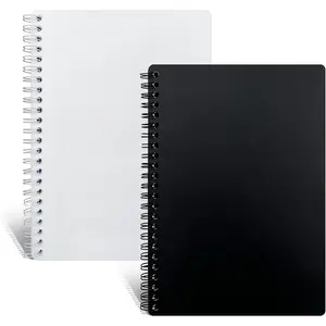 2 Pack Reusable Sticker Collecting Album Sticker Storage Organizer with 60 Sheets Blank Release Paper A5 Sticker Collection Notebook Black+Clear