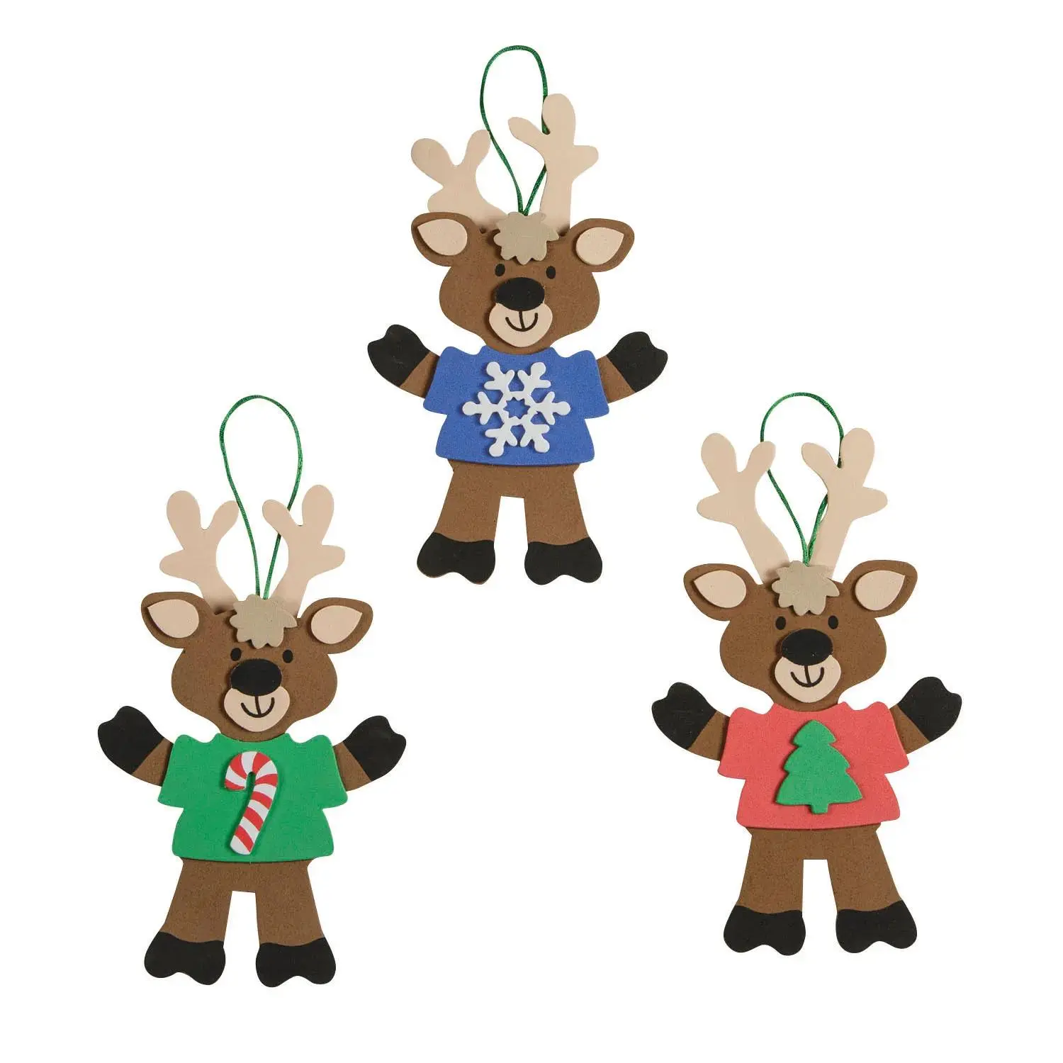 Reindeer with T-Shirt Ornament Craft Kit - Makes 12, Christmas, Craft Kits, 12 Pieces