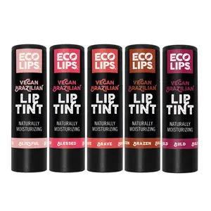 ECO LIPS, INC. Vegan Brazilian Lip Tints 5 Pack Variety Floral Gloss Naturally Moisturizing Fair Trade Certified Non-Toxic Earth Mineral Tints