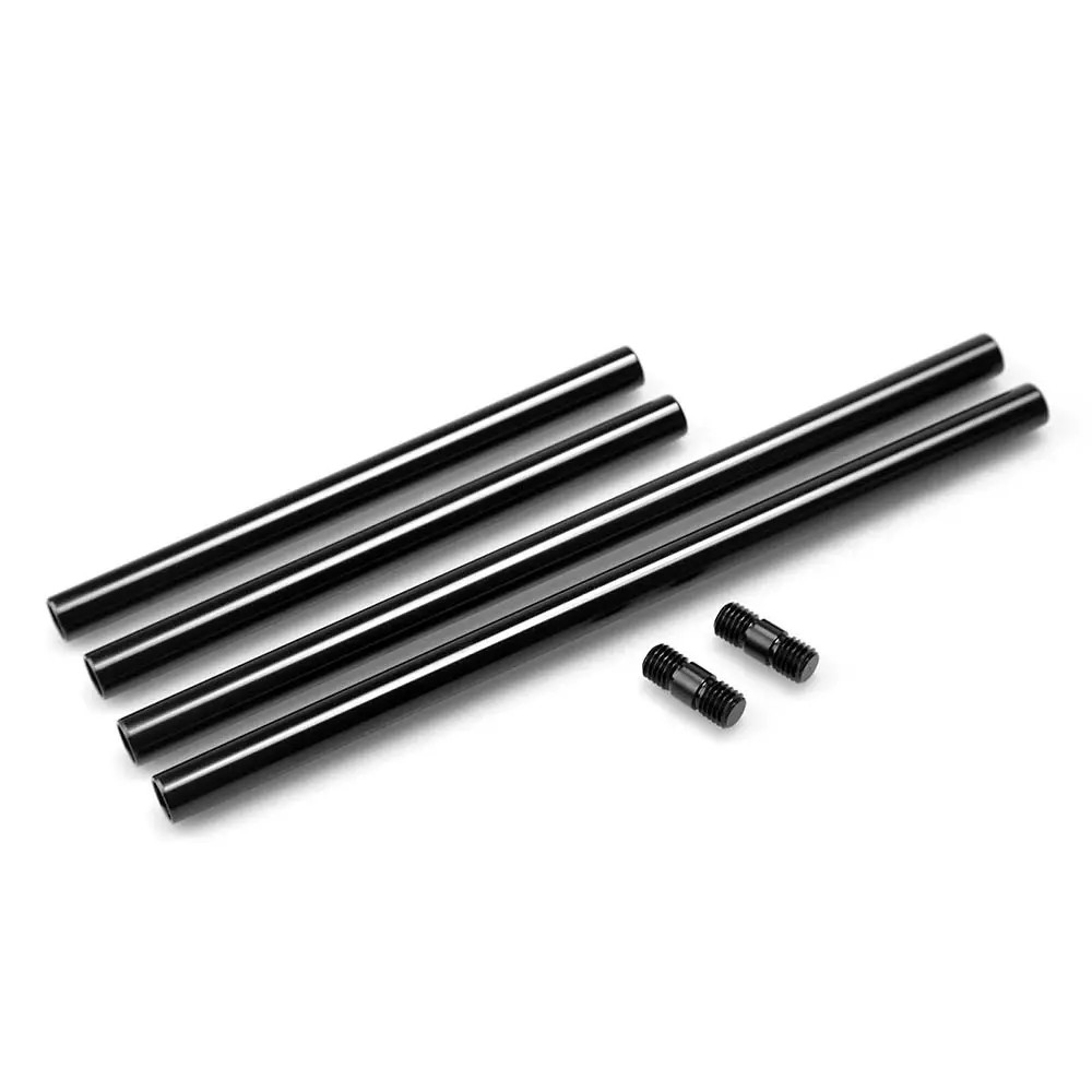 SmallRig 15mm Rods Pack, 15mm Tube with M12 Thread Rod Cap Connectors, Aluminum Alloy Rods Combination for Camera Rig Matte Box Follow Focus 15mm Rod System - 1659