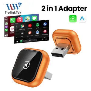 2026 Upgraded Model with Orange Housing| Wireless Carplay & Android Auto Adapter, Case, Mini Design, Faster & Stable Connection, Compatible with iOS 10+ & Android 11+