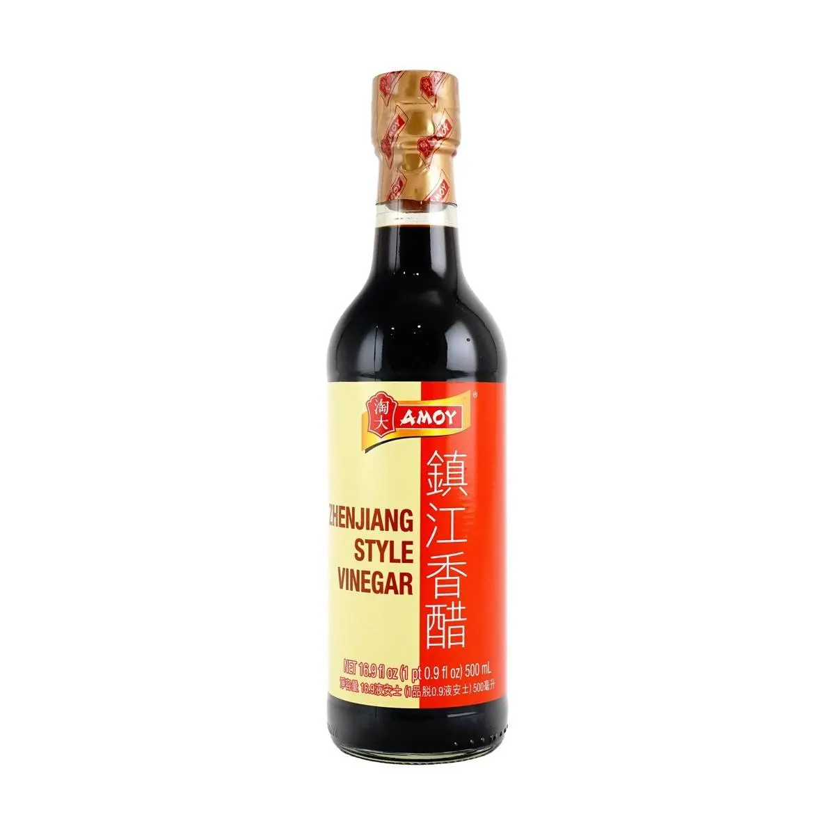 Amoy Zhenjiang Aromatic Vinegar 500ml - Premium Chinese Cooking & Dipping Sauce, Authentic Black Vinegar for Stir-fries & Salads