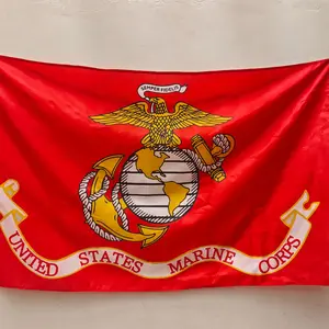 Us Navy Marine Corps Flag 3x5 Feet Outdoor UV Resistant, Durable Canvas Header Brass Eyelets Easy Hoist, Usmc Banner for Decoration Wall Decor Flags