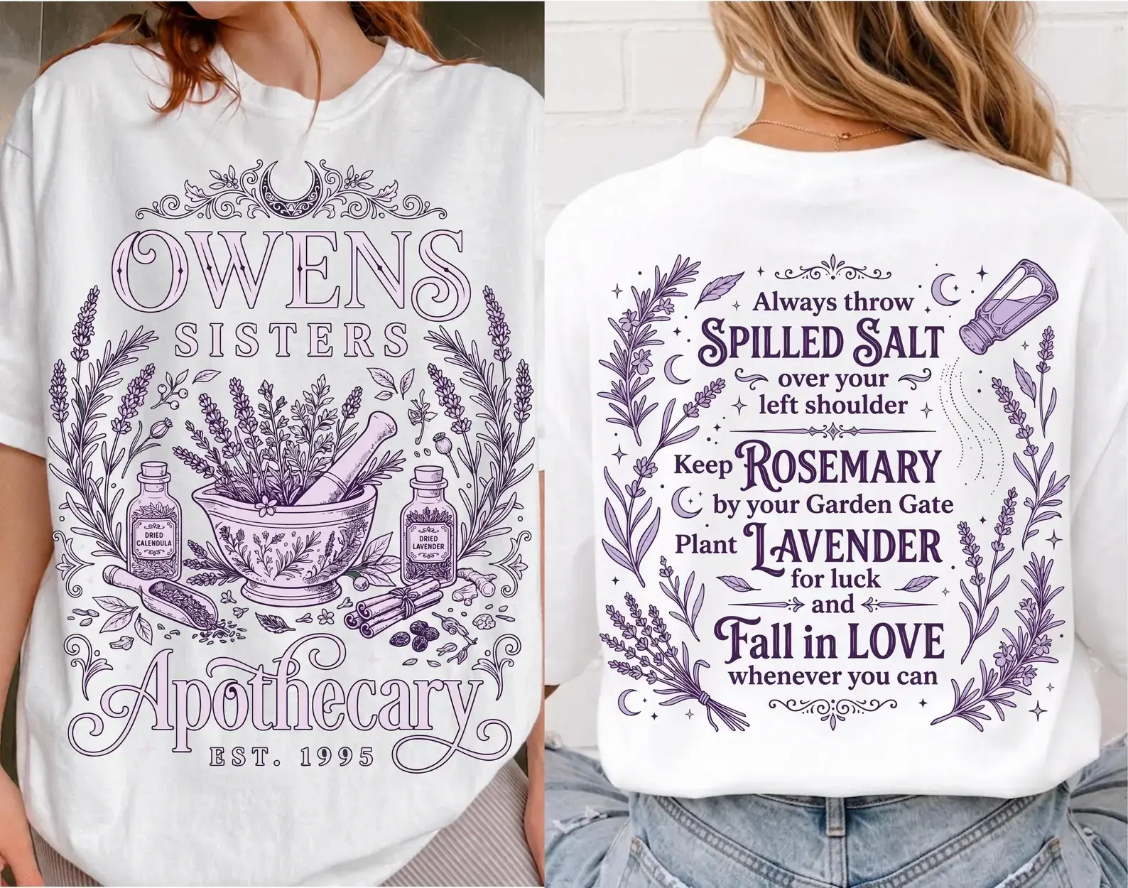 Owens Sisters Apothecary Halloween Shirt, Funny Spooky Season, Retro Halloween, Moon Herb Cottagecore, Witchy Tee