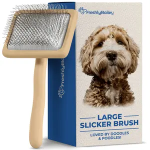 Freshly Bailey - Professional Long Pin Slicker Brush for Large Breeds