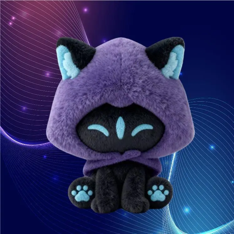 Valorant Omen Cat-Themed Sitting Plush Keychain | Fan-Made Valorant Charm | Cute Ghost Doll Merch