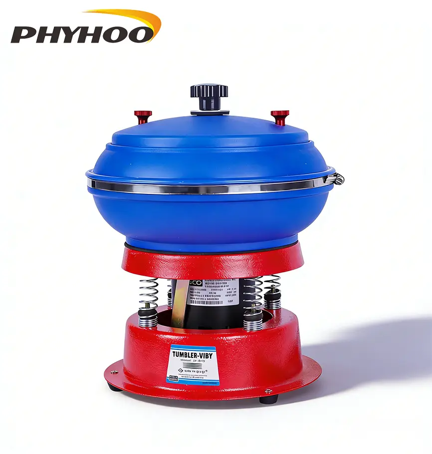 110V Vibratory Jewelry Polisher Tumbler - 3kg Large Capacity, 8-in Bowl Rock Tumbling Tool with Spring Suspension for Metal Deburring, Small Workshops, Gentle Effortless Polishing Solution