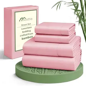 Cooling Queen Sheet Set 6PCS - Ultra Soft Breathable Bed Sheets for Hot Sleepers, Deep Pocket 17", Luxury Double Stitched Bedding Set