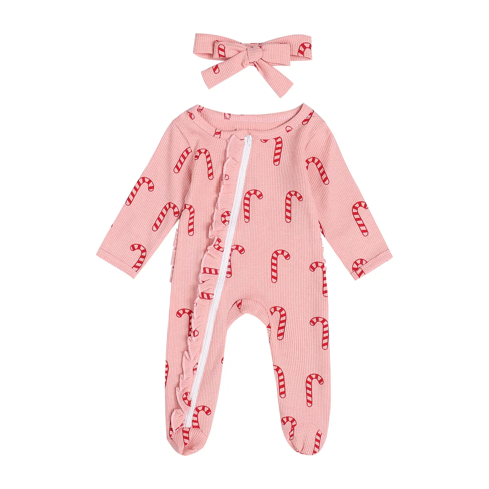 Infant Baby Girls Christmas Clothing Newborn Baby Footies Pink Romper Clothing Babygirl Clothes Products