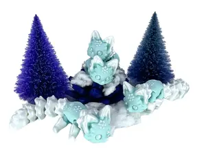 Snowflake Fox 3D Printed Figurine - Limited Edition Christmas Gift - Winter Décor