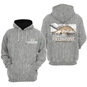 Fieldstone Red Drum Camo Hoodie, Mosy Oakk Bottomland, Vintage 3D , Gift Idea, Gift for Dad or Husband,Perfect For Outdoor Enthusiasts