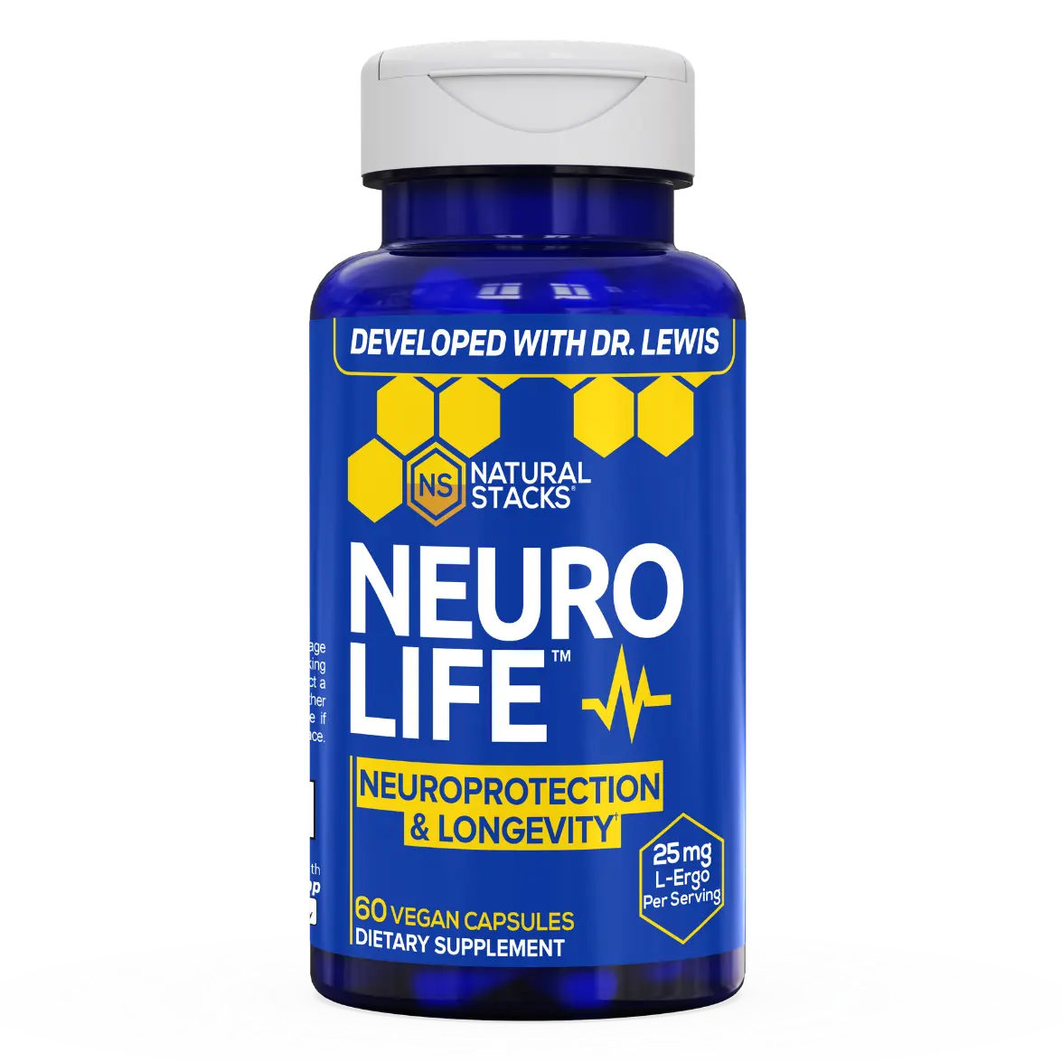 NEUROLIFE - L-ergothioneine in MitoPrime offers adaptive cellular protection against oxidative stress.†* Brain Vitality and Longevity Supplement†*