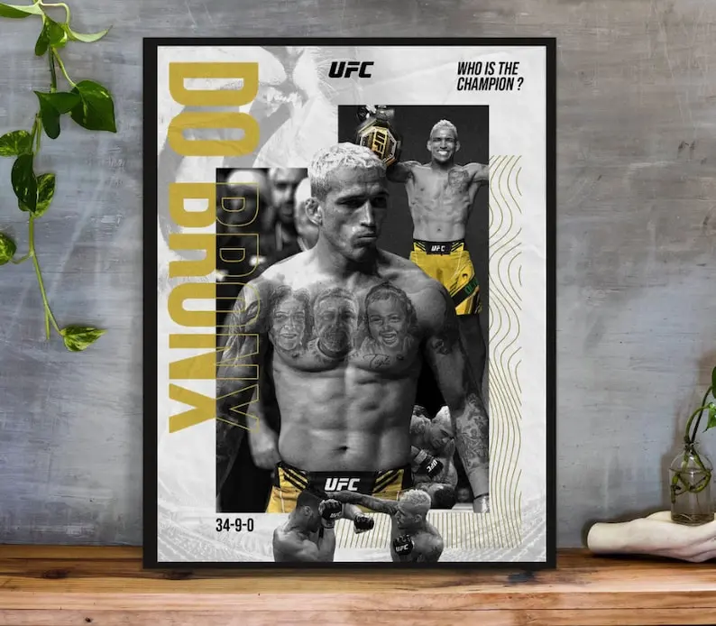Charles Oliveira Poster Unframed, UFC Poster, Brazillian Poster, Fight, UFC Poster, Wall poster, Wall Decor, Sports Poster, UFC300 Room Photo