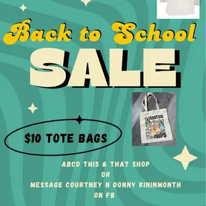 ABCD This & That Shop Personalized Tote Bags Back to School Sale $10 ABCD THIS & THAT SHOP Tote Bags