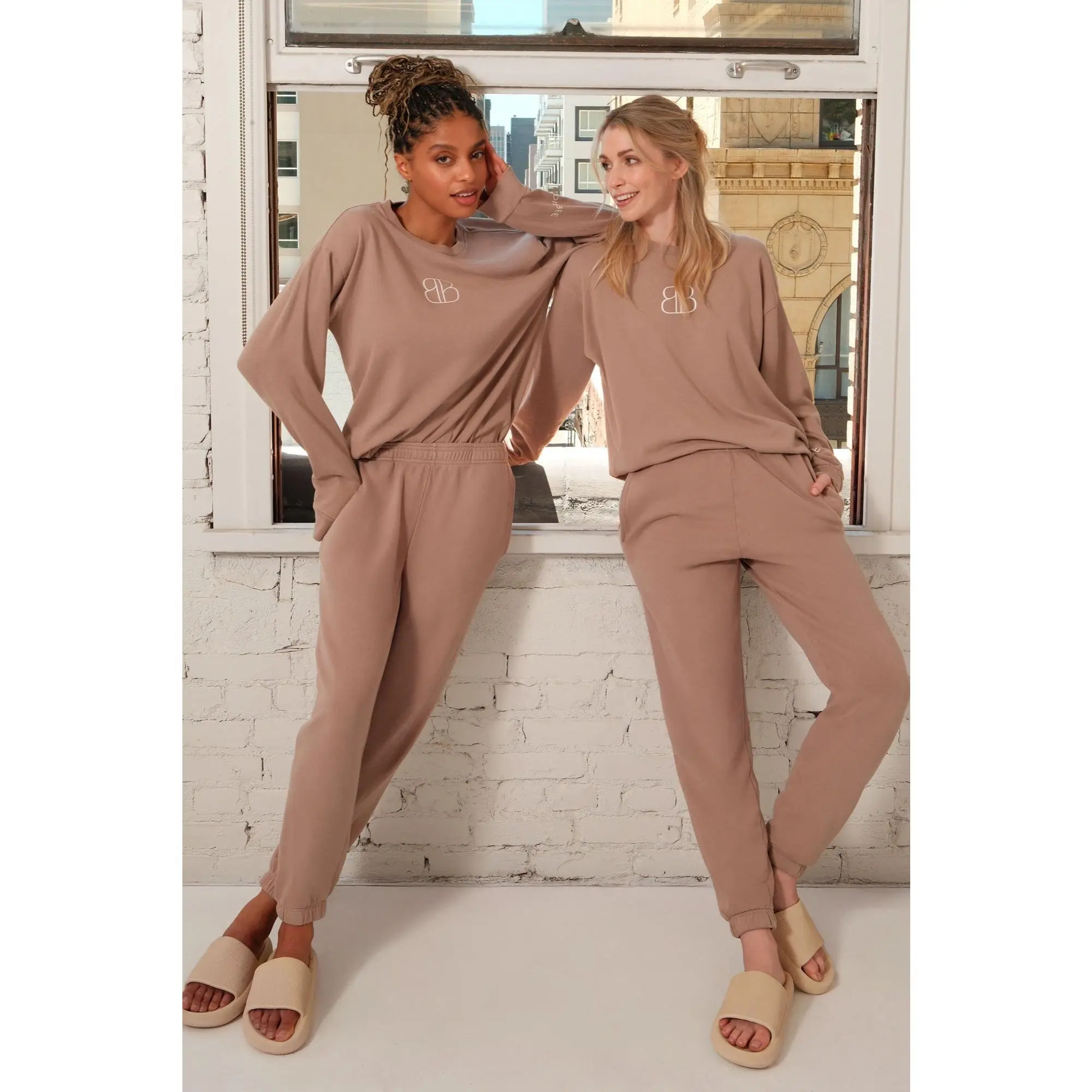 Birdiebee SLOUCHY Oversized Long Sleeve Crew Neck Tee in Cotton for Women