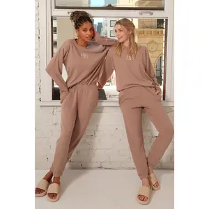 Birdiebee SLOUCHY Oversized Long Sleeve Crew Neck Tee in Cotton for Women