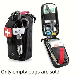 Portable Outdoor First Aid Kit with Molle System, Durable Polyester Blend, Zipper Closure, Ideal for Camping, Hiking, Traveling, Hunting