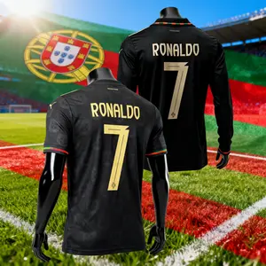 2026 Portugal National Team Ronaldo #7 Black Short-Sleeve and Long-Sleeve Soccer Jerseys