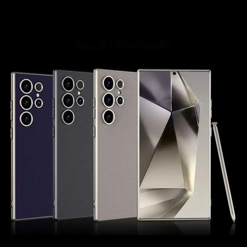 For Samsung Galaxy S24 Ultra Phone Case Personalized For Galaxy S24 Ultra Protective Cover Metallic Paint Skin-Feel Vegan Leather Fashionabl HNQ58PL