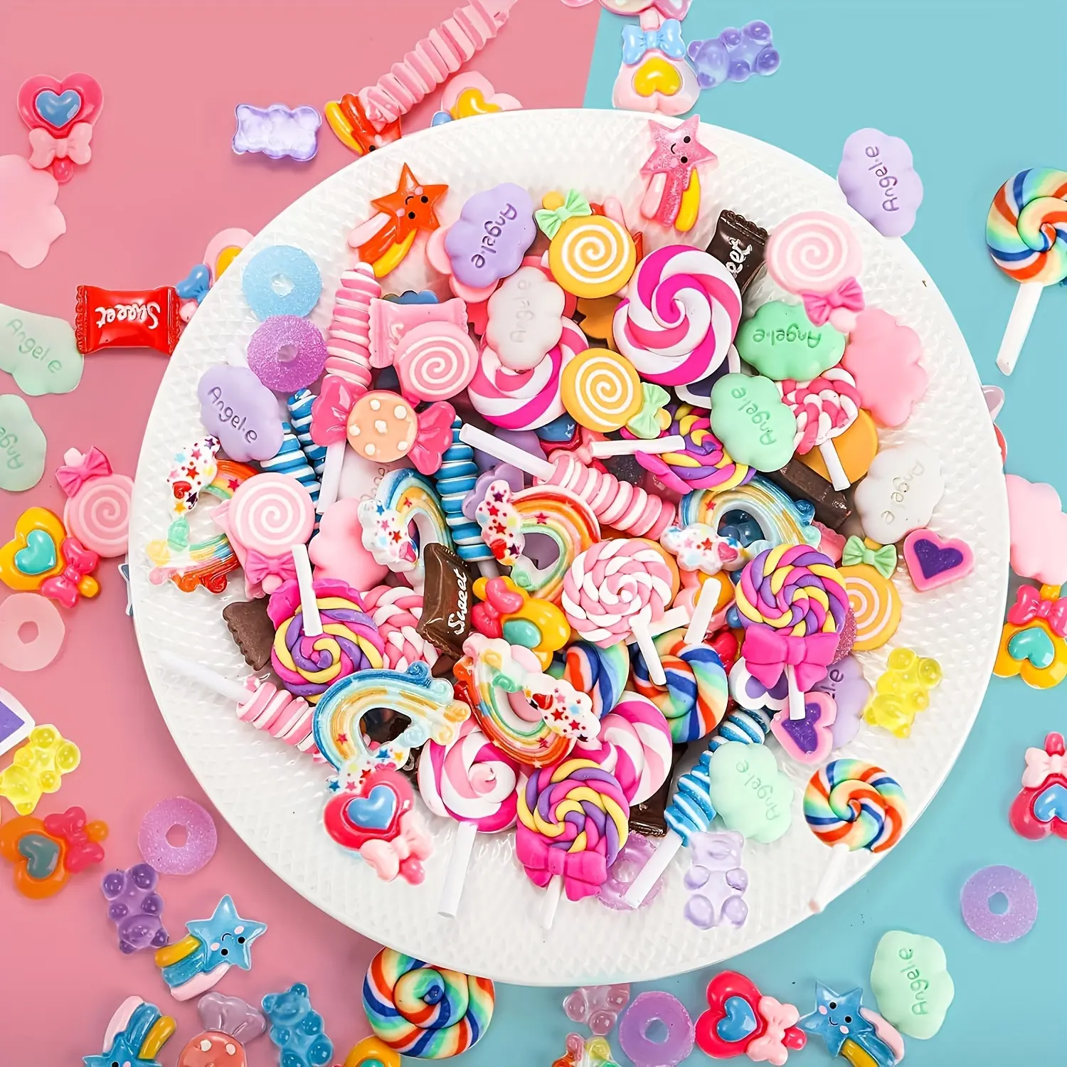Candy Nail Charms, 100 Pcs Mixed Cute Kawaii Flatback Resin Embellishments for DIY Crafts, Nail Art Supplies, Nail Supplies, Charms For Nail