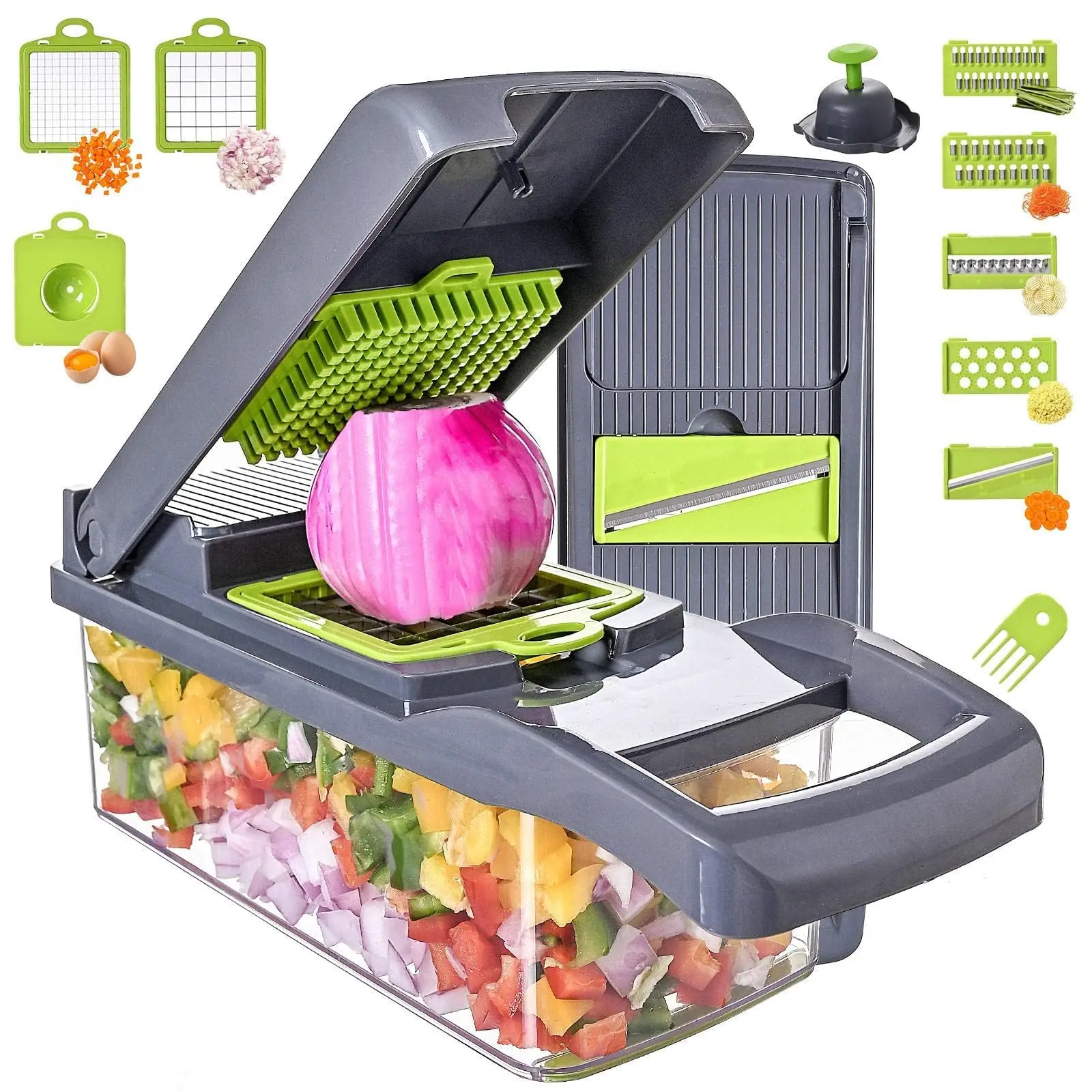 Vegetable Chopper Slicer 13-in-1 with Spice Chopper Set 7 Blades Veggie Dicer Onion Fruit multifunctional food chopper