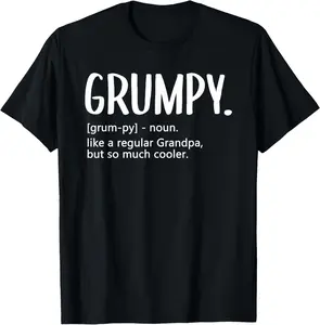 Men's Letter "Grumpy for Men Fathers Day regular Grandpa Grumpy" Print Round Neck Tee, Regular Fit Casual Short Sleeve T-shirt For Summer, Men's Top For Daily Outdoor Graphic