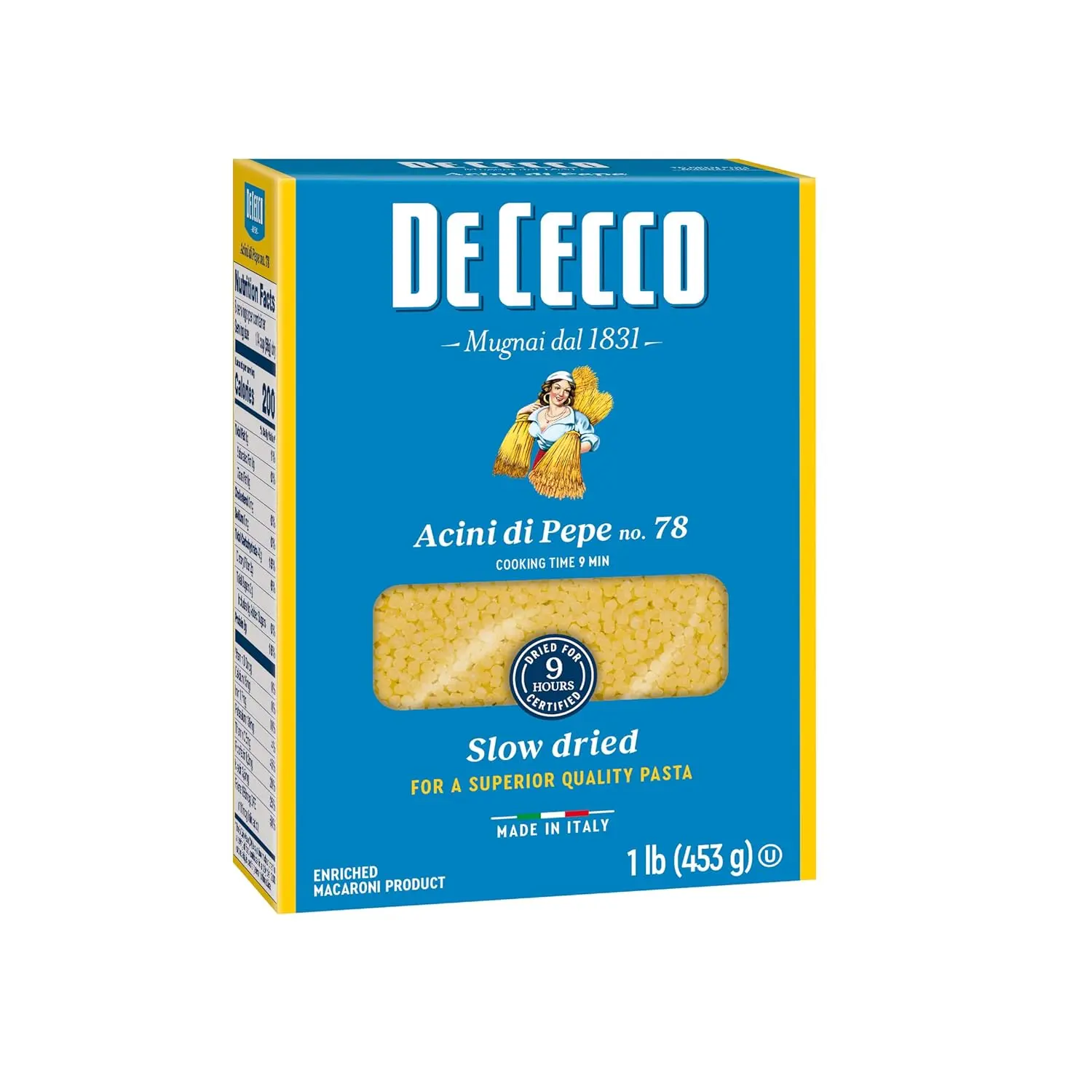 Cecco Acini Di Pepe No. 78 Pasta, 16 Oz, Authentic, Slow Dried, Made with Semolina and Durum Wheat, Pasta for Sauces Recipes, Made in Italy
