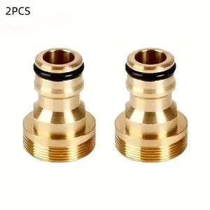 Mug Faucet Adapter Nipple Connector, Full Copper Threaded Quick Connect Hose Fitting, American Threads, Fast Connection, Durable Plumbing Accessory